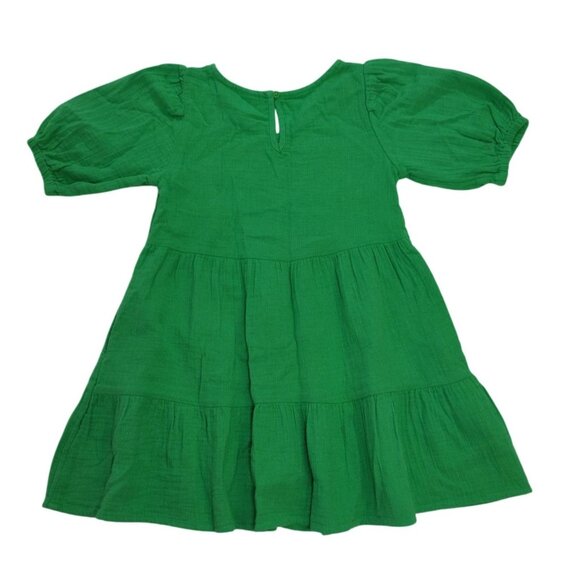 Cat & Jack Girls Short Sleeve Cotton Dress, Green, Size S 6/7. NWT - Picture 2 of 7